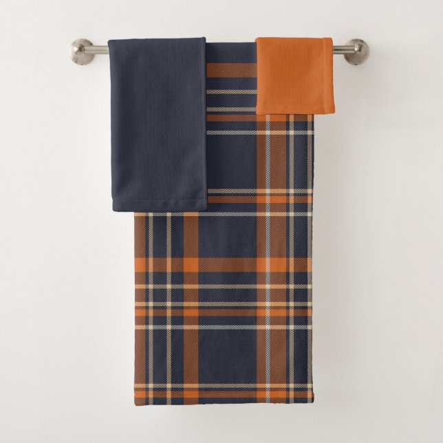 Rustic Christmas/winter plaid   Badhandtuch Set (Insitu)
