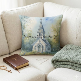 Rustic Church Path in Wildflower Meadow Kissen