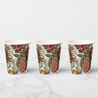 Rustic Citrus Floral summer  Bridal Shower Pappbecher