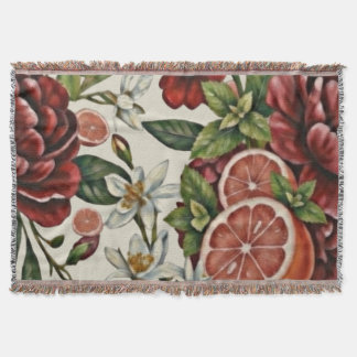 Rustic Citrus Floral summer Decke