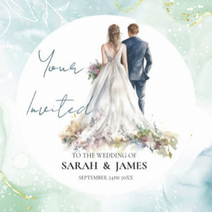 Rustic Classic Boho Floral Wedding Runder Aufkleber