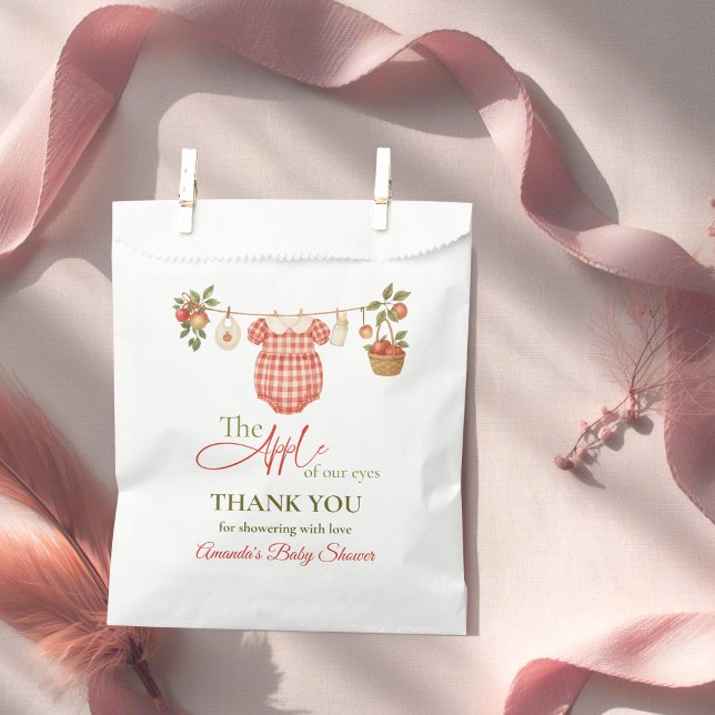 Rustic Clothesline Apple Locally Grown Baby Shower Geschenktütchen (Von Creator hochgeladen)