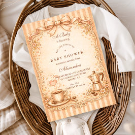 Rustic Coffee Baby Shower Einladung