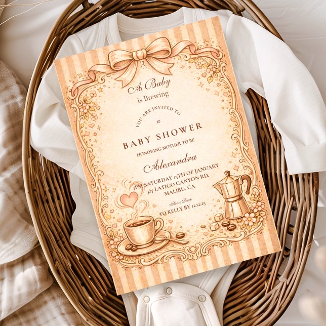 Rustic Coffee Baby Shower Einladung (Von Creator hochgeladen)