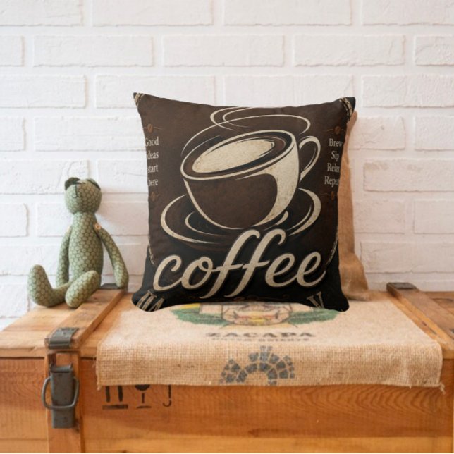 Rustic Coffee Bar Decor Gift Kissen (Von Creator hochgeladen)