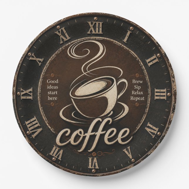 Rustic Coffee Bar Decor Gift Pappteller (Vorderseite)