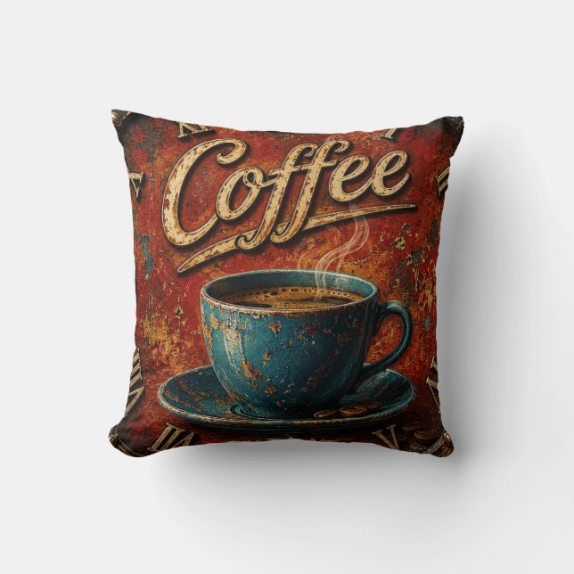 Rustic Coffee Kissen (Vorderseite)