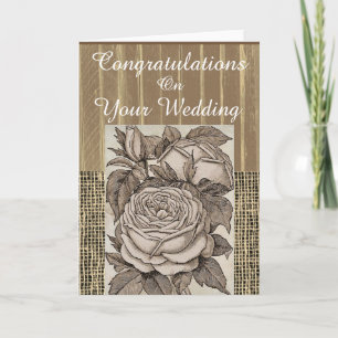 Rustic Congratulations Wedding Card Karte