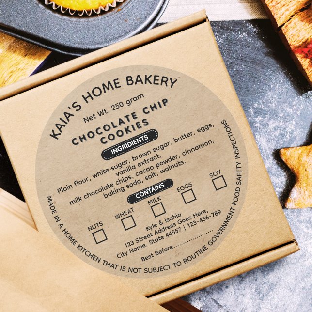 Rustic Cookies Étiquette Cottage droit étiquette (Créateur téléchargé)