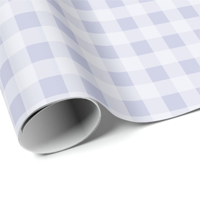 Rustic Cool Periwinkle Gray Gingham Wrapping Paper Geschenkpapier (Rolleneckpunkt)
