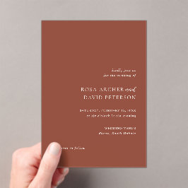 Rustic Copper Editorial Modern Wedding Acryleinladungen