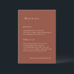 Rustic Copper Editorial Modern Wedding Begleitkarte<br><div class="desc">This design is part of a simple and modern editorial wedding invitation suite in a rustic shade of copper.</div>