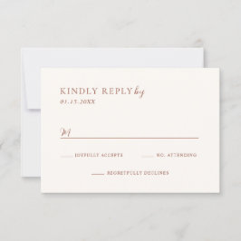Rustic Copper Editorial Modern Wedding RSVP Karte