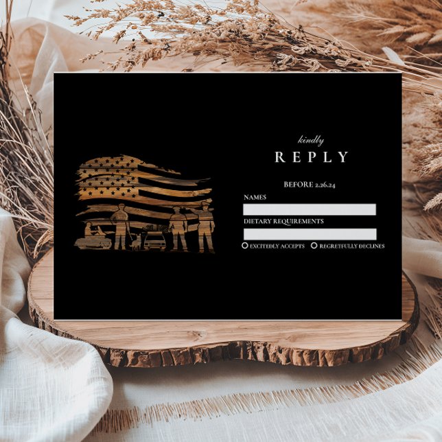 Rustic Copper Police Academy Graduation RSVP Karte (Von Creator hochgeladen)