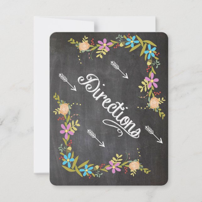 Rustic Coral Aqua Garland Hochzeit Chalkboard Einladung (Vorderseite)