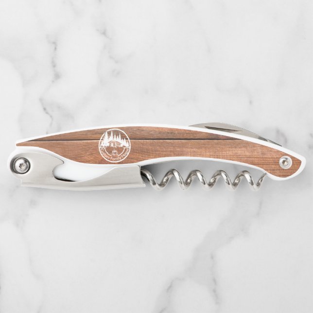 Rustic Cottage Cabin Barn | Custom Family Name Kellnermesser (Vorderseite)