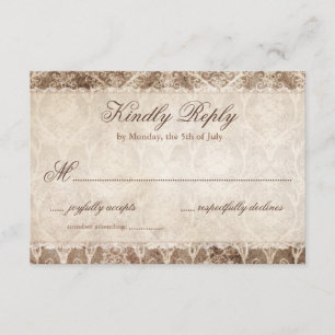 Rustic Country Antler + Cartes RSVP de mariage de 