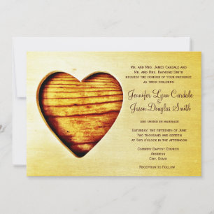 Rustic Country Barn Invitations au mariage de coeu