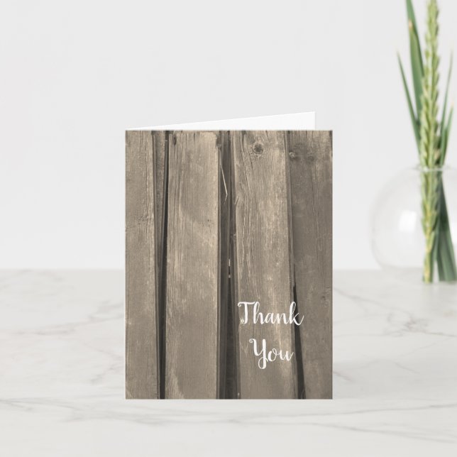 Rustic Country Barn Wood Vielen Dank Dankeskarte (Vorderseite)