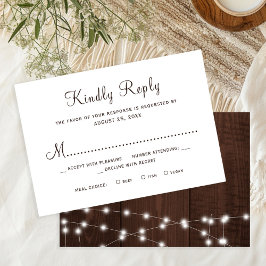 Rustic country barn wood wedding RSVP karte