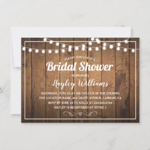 Rustic Country Bois Bridal Showings Invitations