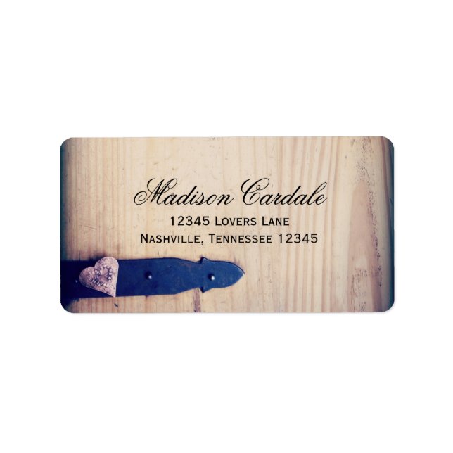 Rustic Country Bois Latte Mariage Étiquettes de ad (Devant)