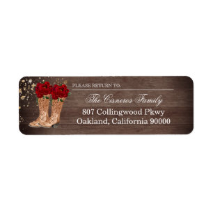 Rustic Country Boots Rote Rosen Rücksendeadresse
