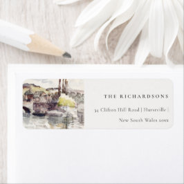 Rustic Country Bridge Riverside Wasserfarbenadress