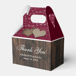 Rustic Country Burgundy Wedding Vielen Dank Geschenkschachtel
