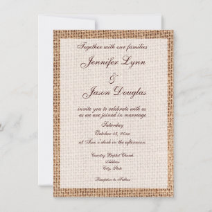 Rustic Country Burlap Imprimer Invitations De Mari