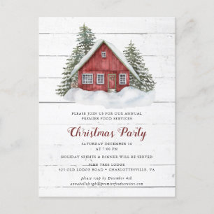 Rustic Country Cabine Noël Fête Invitation 