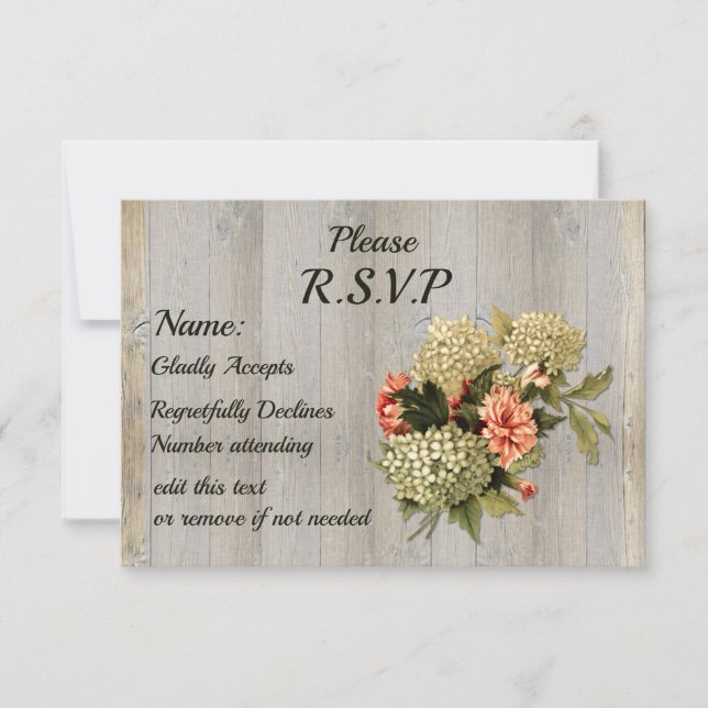 Rustic Country Chic, Vieux Bois et Fleurs RSVP (Devant)