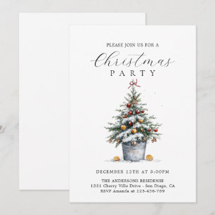 Rustic Country Christmas Party Invitation