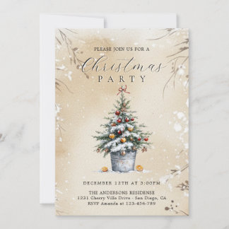 Rustic Country Christmas Party Invitation