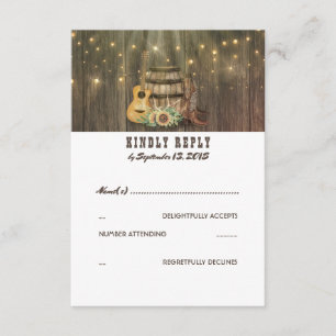 Rustic Country Cowboy Bottes Mariage RSVP