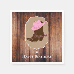 Rustic Country Cowgirl Boots & Hat Personalisier Serviette