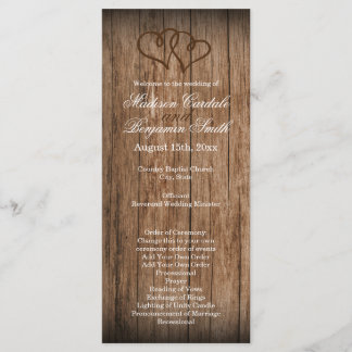 Rustic Country Double Coeurs Wood Wedts Programme