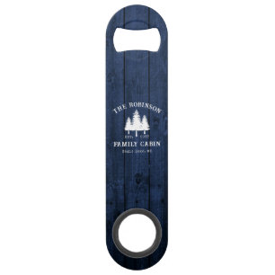 Rustic Country Family Cabine Arbres Blue Wood Impr
