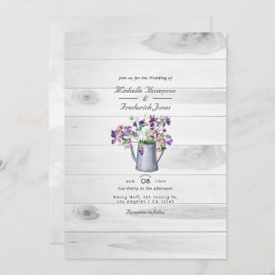 Rustic Country Garden Floral QR Code RSVP Wedding  Einladung