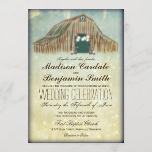 Rustic Country Grange Mariage Invitations
