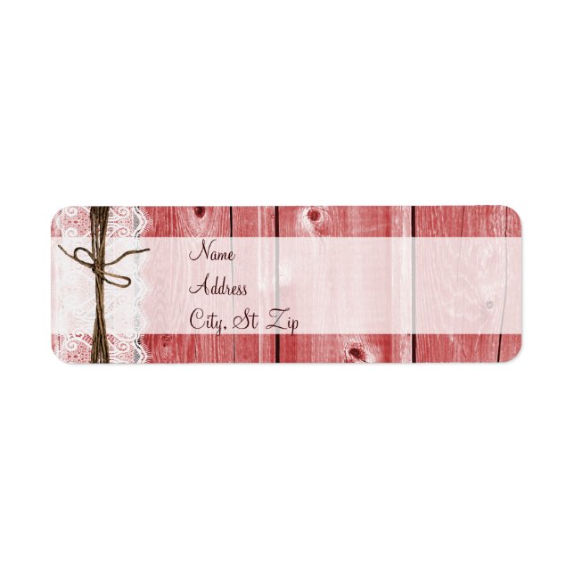 Rustic Country Grange Wood Lace Twine Étiquettes d (Devant)