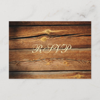 Rustic Country Grange Wood Wedding Cartes RSVP