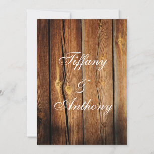 Rustic Country Grange Wood Wedding Invitations