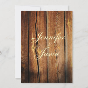 Rustic Country Grange Wood Wedding Invitations