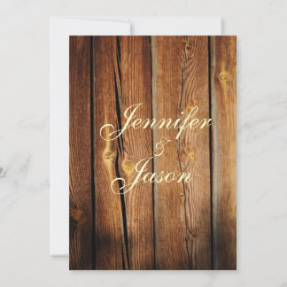 Rustic Country Grange Wood Wedding Invitations