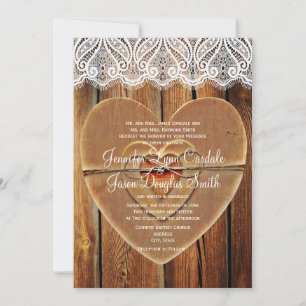 Rustic Country Hearts Grange Faire-part de mariage