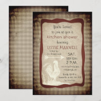Rustic Country Karo Rooster Kitchendusche