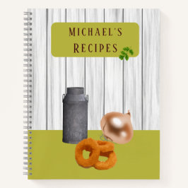Rustic Country Kitchen with Name Recipe Book Notizbuch