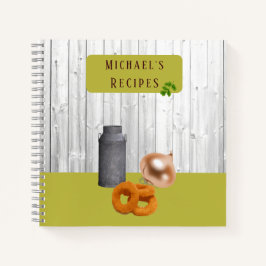 Rustic Country Kitchen with Name Recipe Book Notizbuch