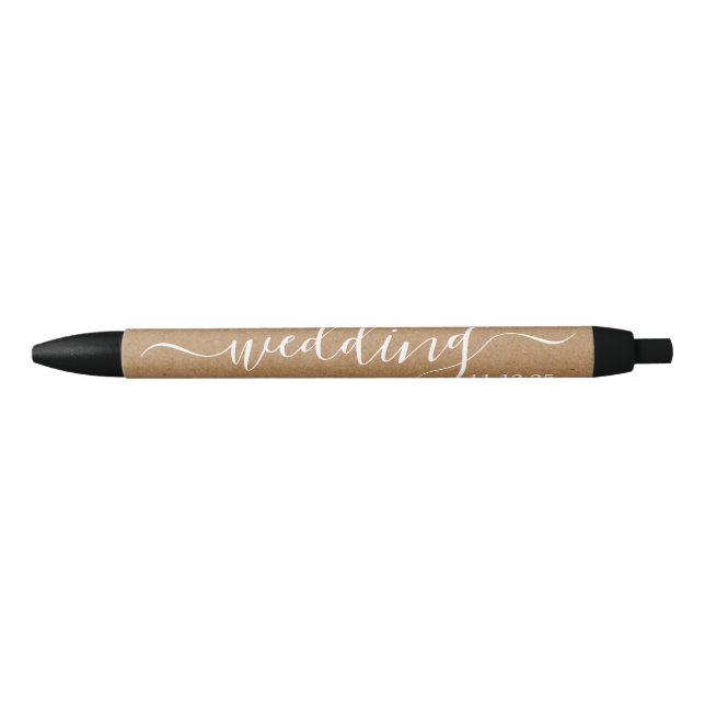 Rustic Country Kraft Einfache Script-Gastgeschenk  Kugelschreiber (Vorderseite)